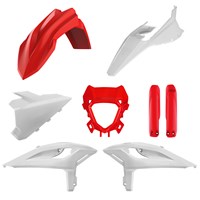 BOX KIT INC FORK GUARDS BETA 125-480RR/X-PRO 2025 RED/WHITE OEM 25